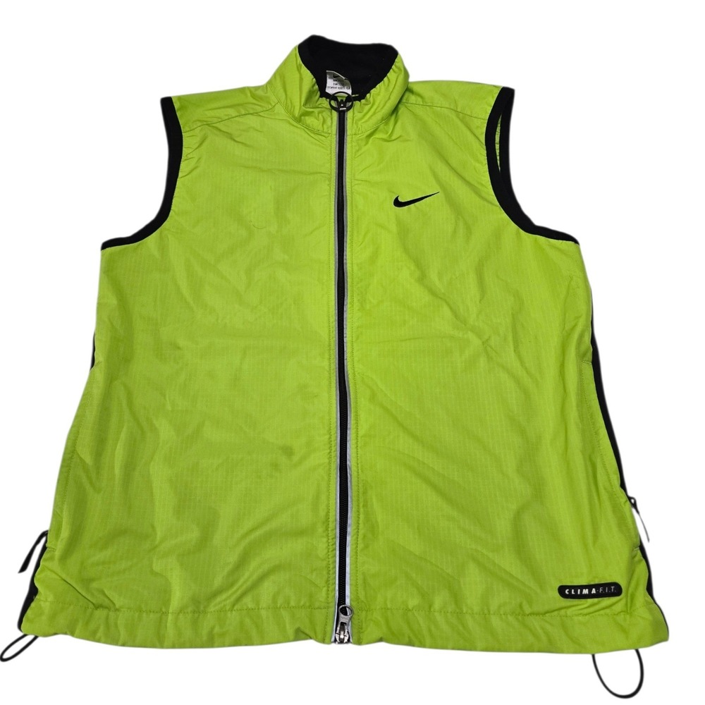 Nike Clima Fit Lightweight Vest Lime Green Black‎ Sleeveless Athletic Women M